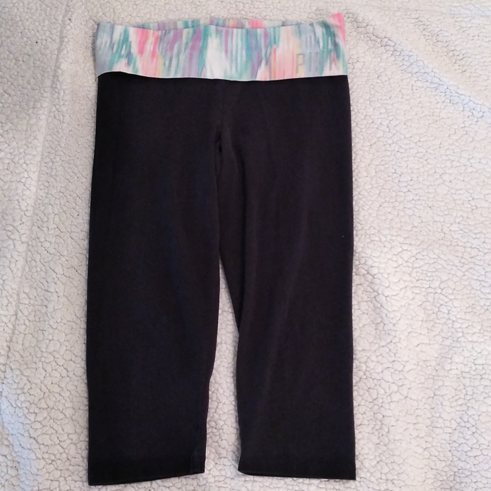 PINK YOGA Fold Over Crop Legging SZ. Medium